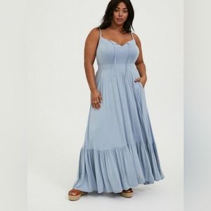 Torrid size 2 Maxi Jersey Tie-Front Dress